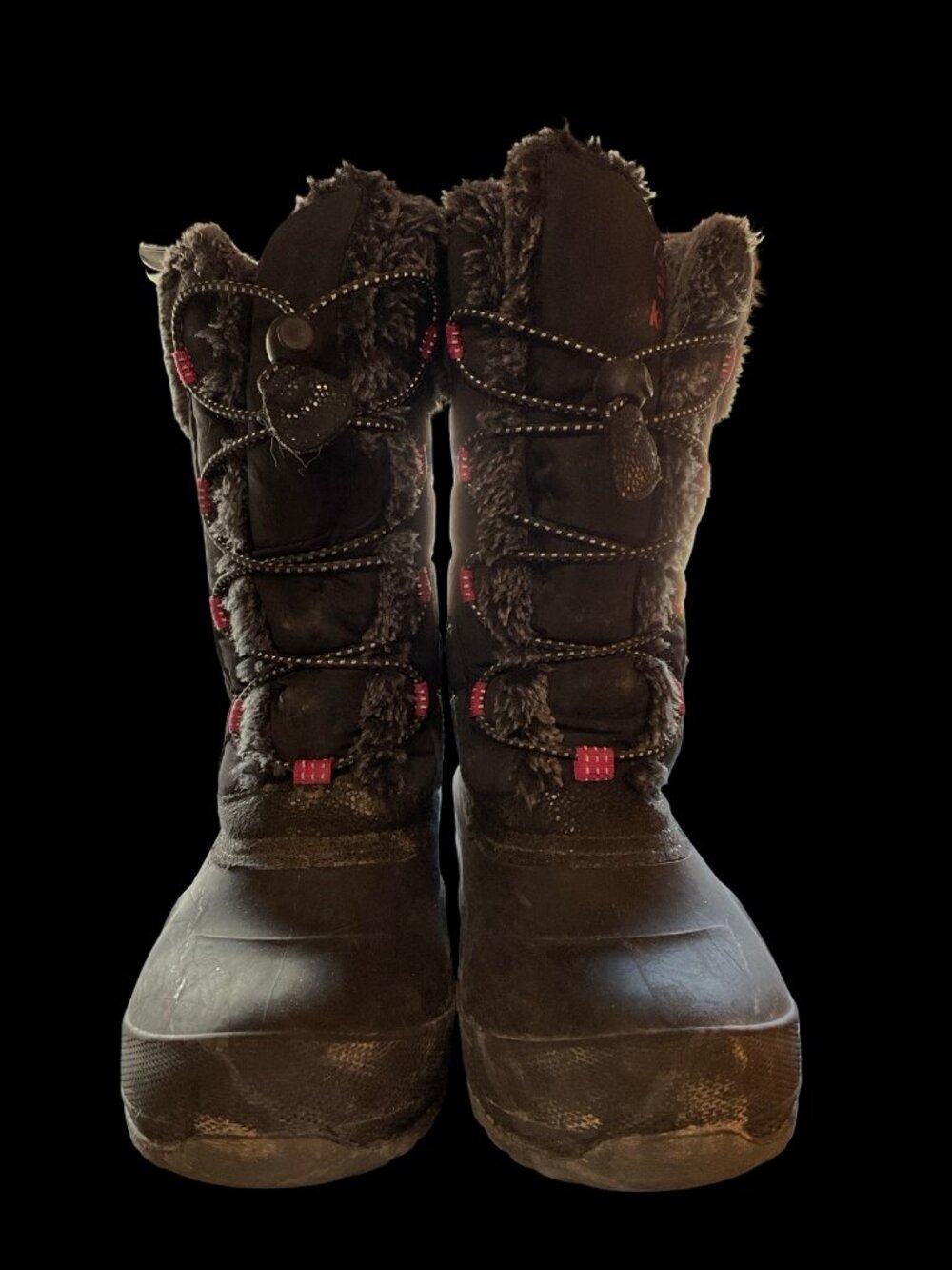 Black Winter Boots w/ Rainbow Stitching - Picture 2 of 6